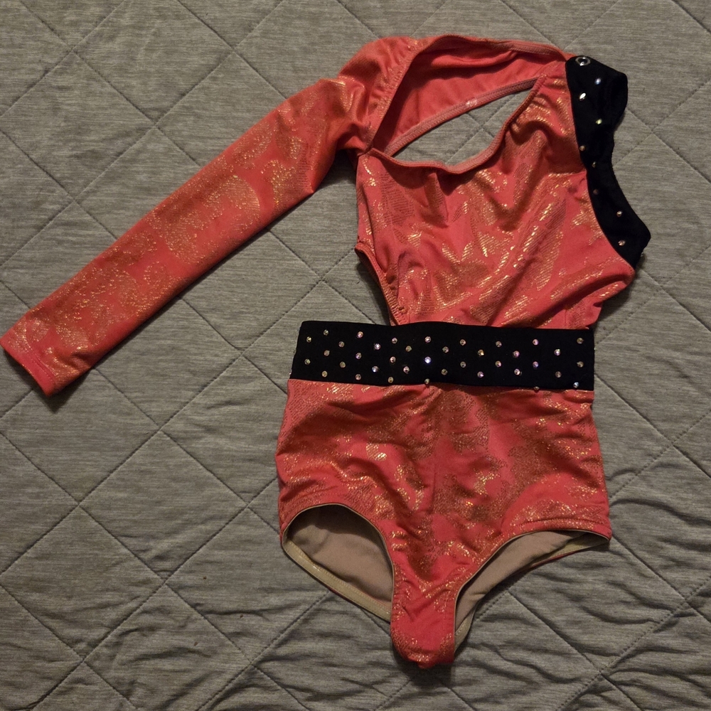 Glittery Pink and Gold Kids Bodysuit